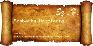 Szabadka Henrietta névjegykártya