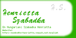 henrietta szabadka business card